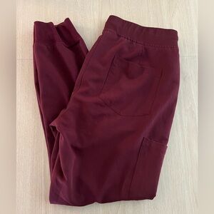 Mandala high waisted joggers in burgundy